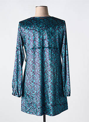 Robe courte manches longues manches longues bleu AGATHE & LOUISE femme
