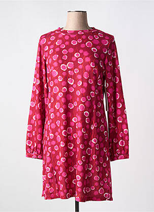 Robe mi-longue imprimé fantaisie manches longues rose AGATHE & LOUISE femme