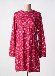 Robe mi-longue imprimé fantaisie manches longues rose AGATHE & LOUISE femme