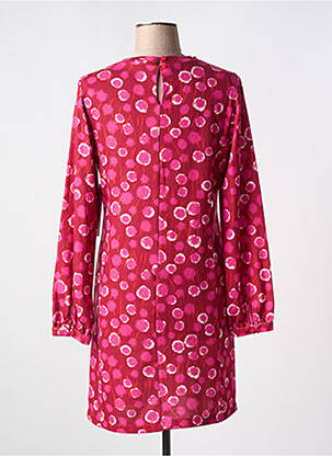 Robe mi-longue imprimé fantaisie manches longues rose AGATHE & LOUISE femme