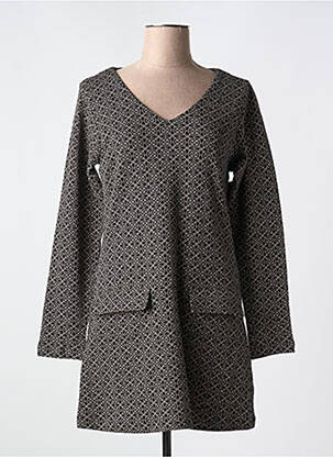 Robe courte coupe évasée manches longues noir AGATHE & LOUISE femme