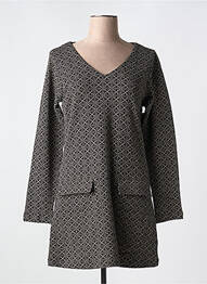 Robe courte coupe évasée manches longues noir AGATHE & LOUISE femme