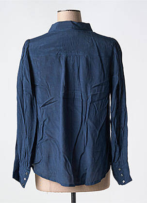 Chemisier coupe droite manches longues bleu AGATHE & LOUISE femme