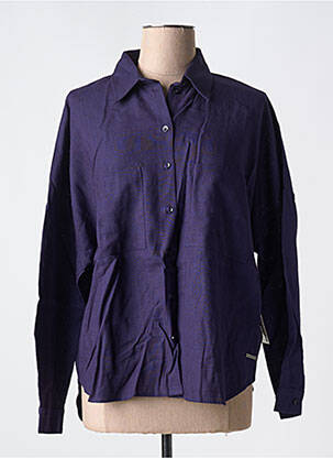 Chemisier coupe droite manches longues violet AGATHE & LOUISE femme