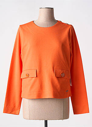 Pull coupe droite manches longues orange AGATHE & LOUISE femme