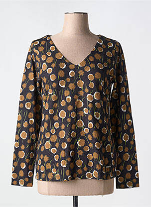 Pull coupe cintrée manches longues noir AGATHE & LOUISE femme