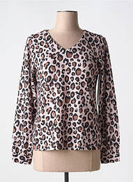 Pull coupe cintrée manches longues marron AGATHE & LOUISE femme