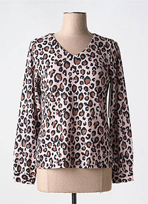 Pull coupe cintrée manches longues marron AGATHE & LOUISE femme