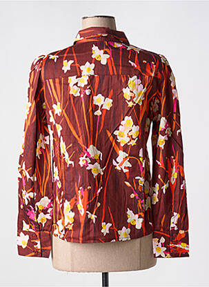 Chemisier imprimé fleurs manches longues orange AGATHE & LOUISE femme