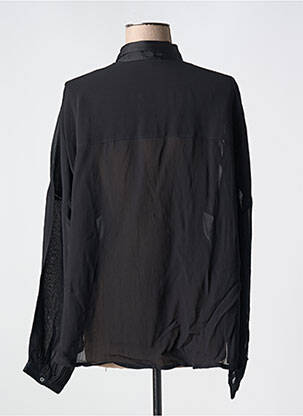 Chemisier tissage crêpe manches longues noir AGATHE & LOUISE femme