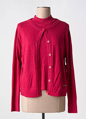 Twin-set maille fine rose AGATHE & LOUISE femme