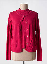 Twin-set maille fine rose AGATHE & LOUISE femme