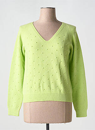 Pull coupe cintrée manches longues vert L'ATELIER D'ANNA femme