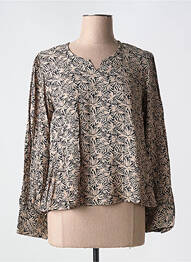 Blouse imprimé fantaisie manches longues marron AGATHE & LOUISE femme