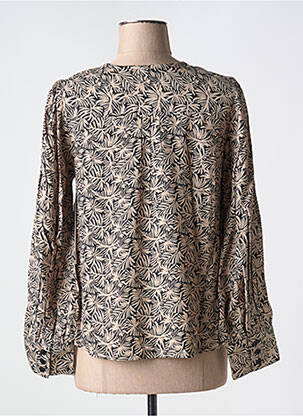 Blouse imprimé fantaisie manches longues marron AGATHE & LOUISE femme