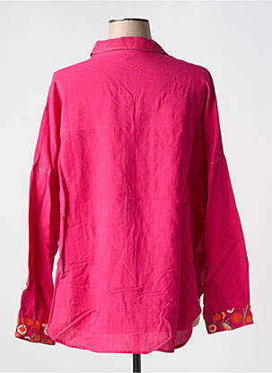 Chemisier coupe droite manches longues rose AGATHE & LOUISE femme