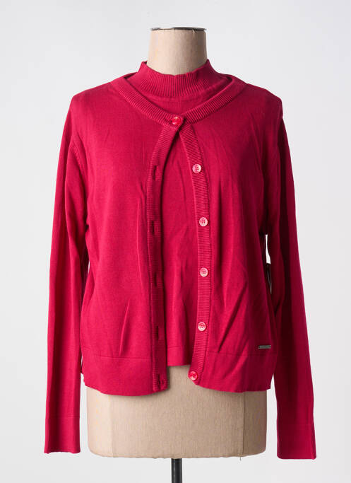 Twin-set maille fine rose AGATHE & LOUISE femme