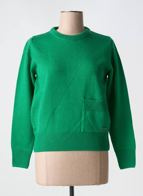 Pull col rond manches longues vert AGATHE & LOUISE femme