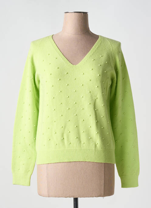 Pull coupe cintrée manches longues vert L'ATELIER D'ANNA femme