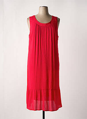 Robe mi-longue coupe fluide sans manche rouge MERI & ESCA femme
