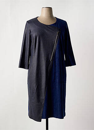 Robe mi-longue manches 3/4 manches 3/4 bleu JEAN DELFIN femme