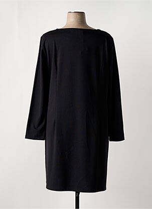 Robe mi-longue imprimé fantaisie manches longues noir EVALINKA femme