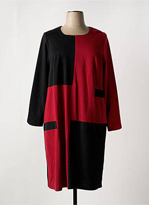 Robe mi-longue manches longues manches longues rouge FRANCE RIVOIRE femme