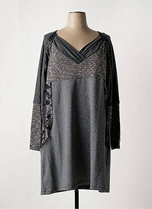 Robe mi-longue manches longues manches longues gris FRED SABATIER femme