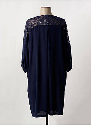 Robe mi-longue coupe fluide manches 3/4 bleu FRED SABATIER femme