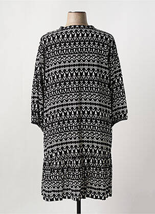 Robe mi-longue imprimé fantaisie manches longues noir APRICO femme