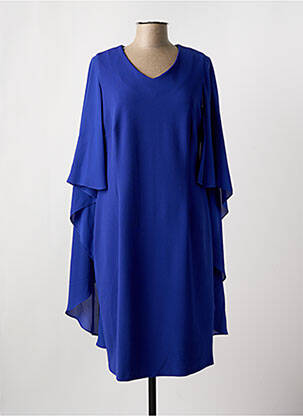 Robe mi-longue manches 3/4 manches 3/4 bleu FRANK WALDER femme