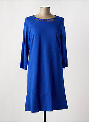 Robe mi-longue manches 3/4 manches 3/4 bleu DIVAS femme