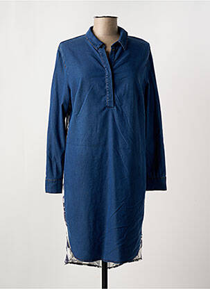 Robe mi-longue manches longues manches longues bleu TUZZI femme
