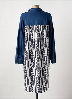Robe mi-longue manches longues manches longues bleu TUZZI femme