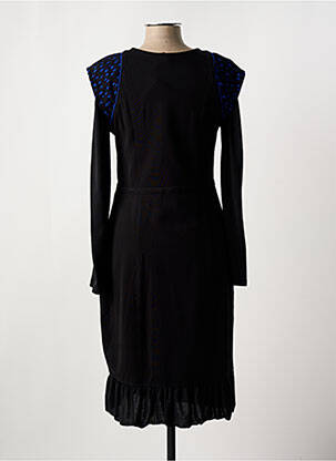 Robe mi-longue manches longues manches longues noir ALICE ET BARNABE femme