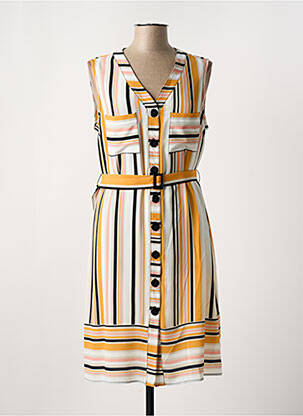 Robe mi-longue coupe fluide sans manche jaune JOSEPH RIBKOFF femme