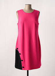 Robe mi-longue tissage crêpe sans manche rose JOSEPH RIBKOFF femme