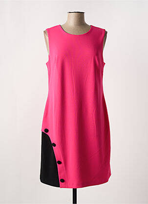 Robe mi-longue tissage crêpe sans manche rose JOSEPH RIBKOFF femme