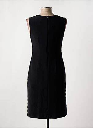 Robe mi-longue tissage crêpe sans manche noir JOSEPH RIBKOFF femme