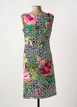 Robe mi-longue imprimé fleurs sans manche noir JOSEPH RIBKOFF femme