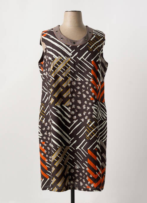 Robe mi-longue marron FRANCE RIVOIRE pour femme