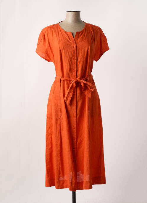 Robe mi-longue orange ZYGA pour femme