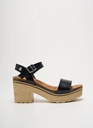 Sandales/nu pieds semi compensé talon de 7 à 9cm noir REFRESH femme