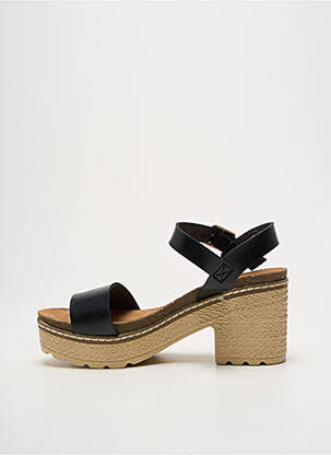 Sandales/nu pieds semi compensé talon de 7 à 9cm noir REFRESH femme