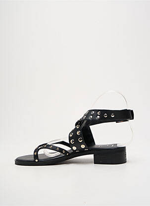 Tongs matière lisse talon de 4 à 6cm noir LPB femme