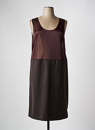 Jupon /fond de robe coupe droite marron FRANCE RIVOIRE femme