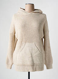 Pull col v manches longues beige COULEURS DU TEMPS femme