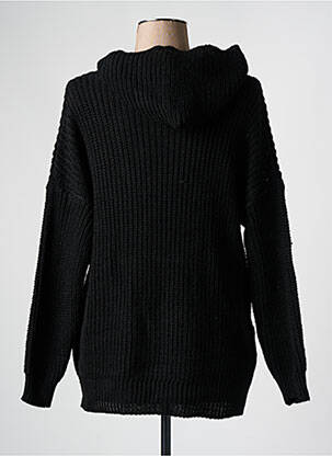 Pull coupe droite manches longues noir COULEURS DU TEMPS femme