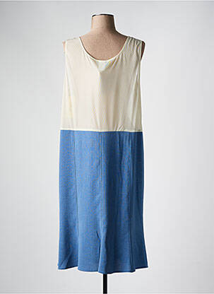 Jupon /fond de robe coupe droite bleu FRANCE RIVOIRE femme