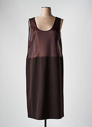 Jupon /fond de robe coupe droite marron FRANCE RIVOIRE femme